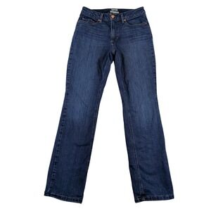 LL Bean Favorite Fit Flannel Lined Jeans Dark Indigo Rinse‎ Size 8 Reg 507470